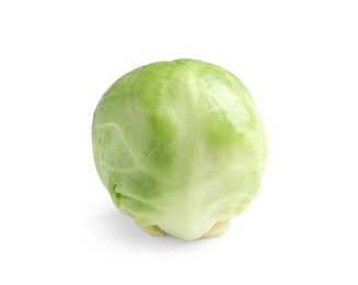 Photo of Fresh tasty Brussels sprout on white background