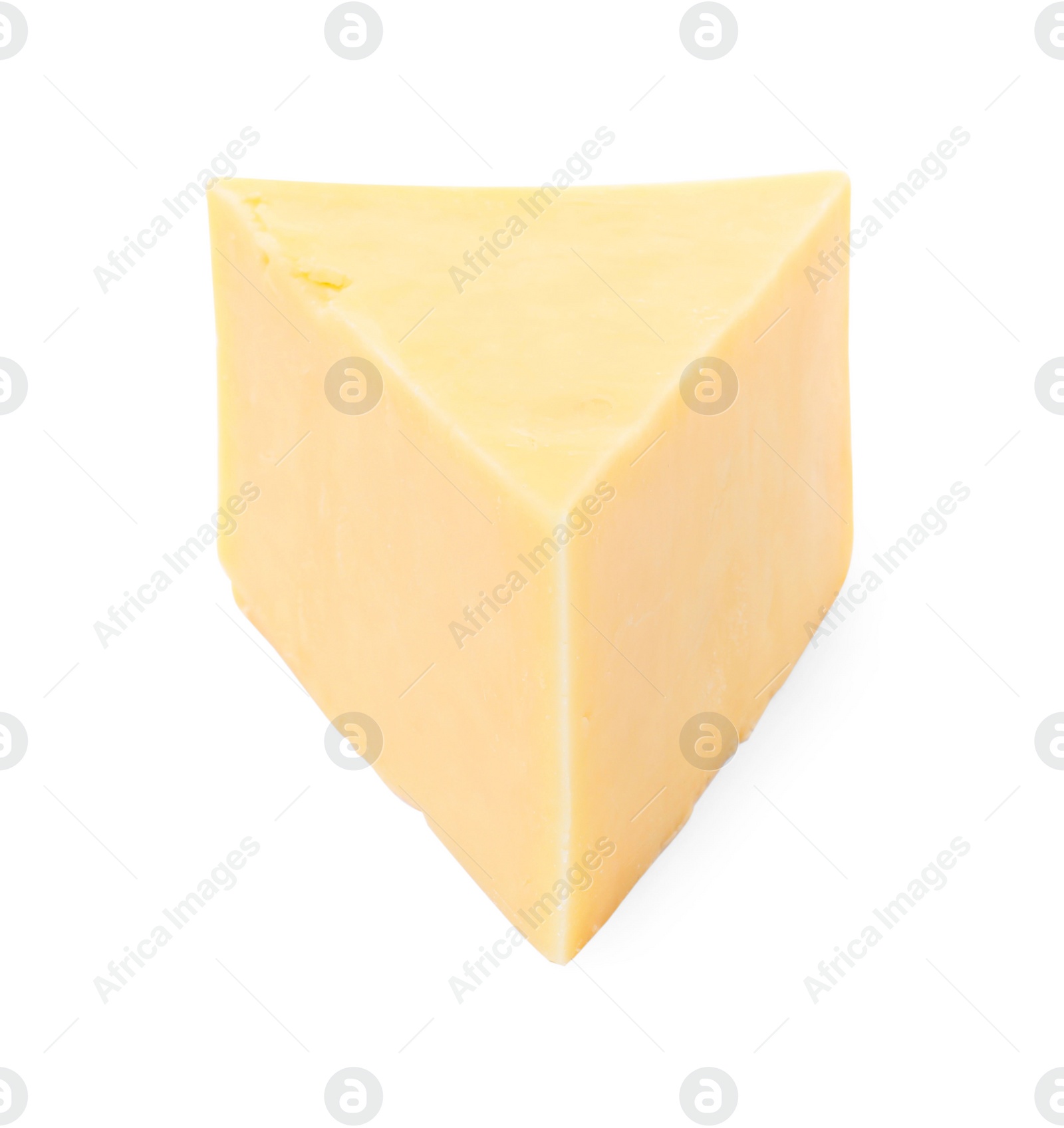 Photo of Piece of tasty cheese isolated on white