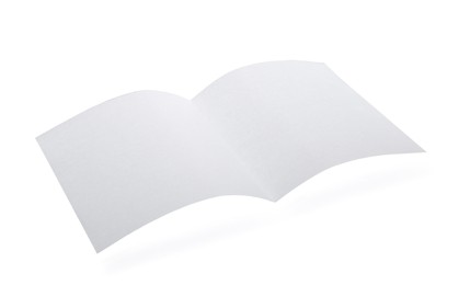 Photo of Blank paper brochure isolated on white. Mockup for design