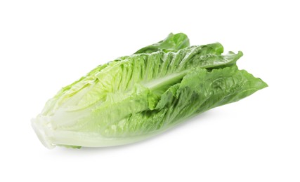 Photo of Fresh green romaine lettuce isolated on white