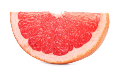 Photo of Cut ripe grapefruit isolated on white. Citrus fruit