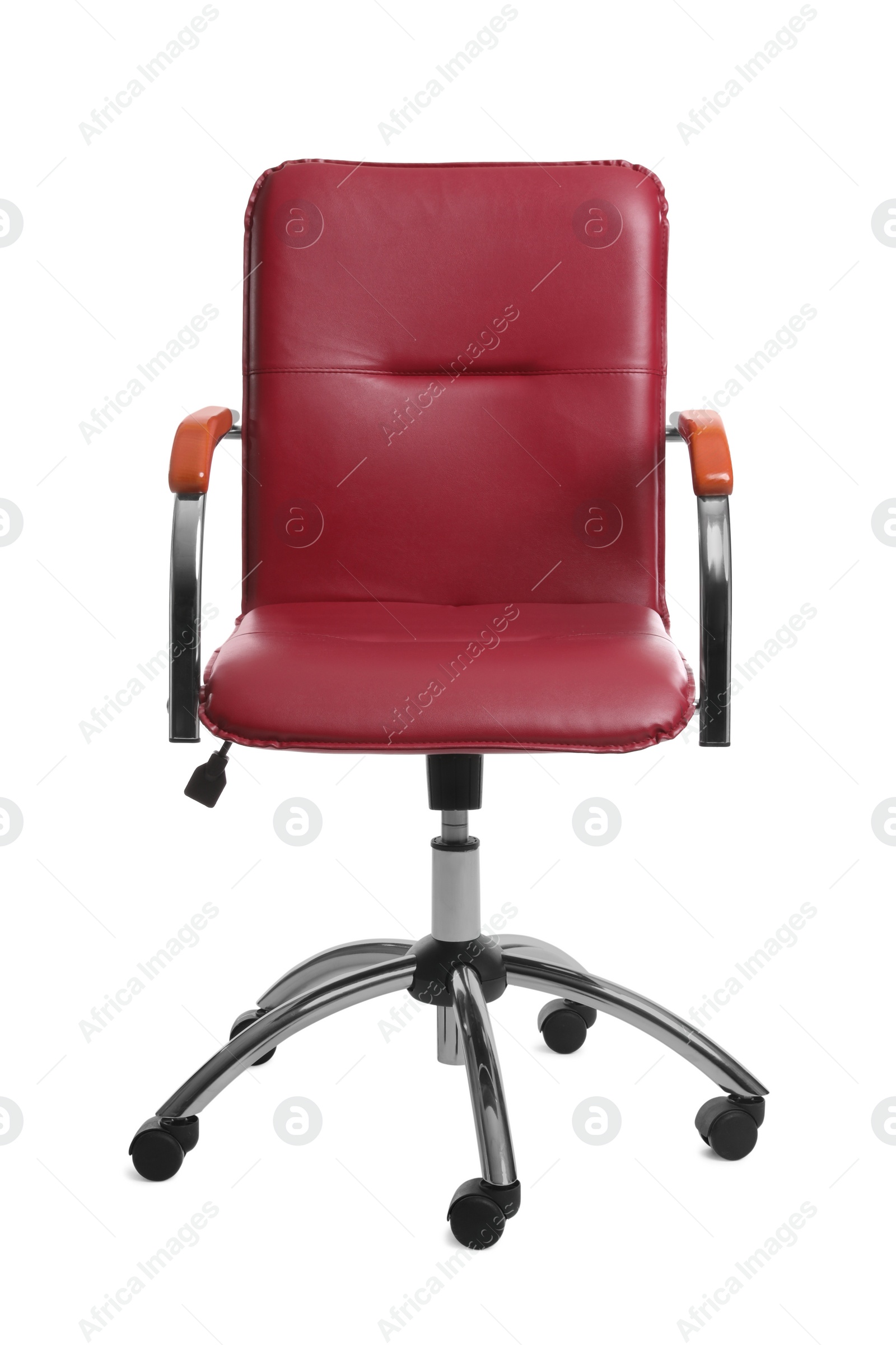 Photo of Comfortable leather office chair isolated on white