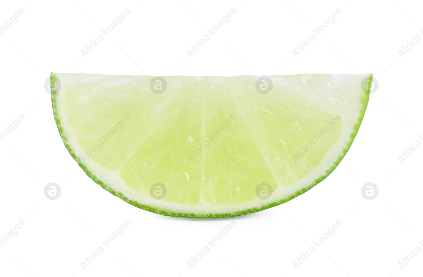 Photo of Citrus fruit. Slice of fresh lime isolated on white