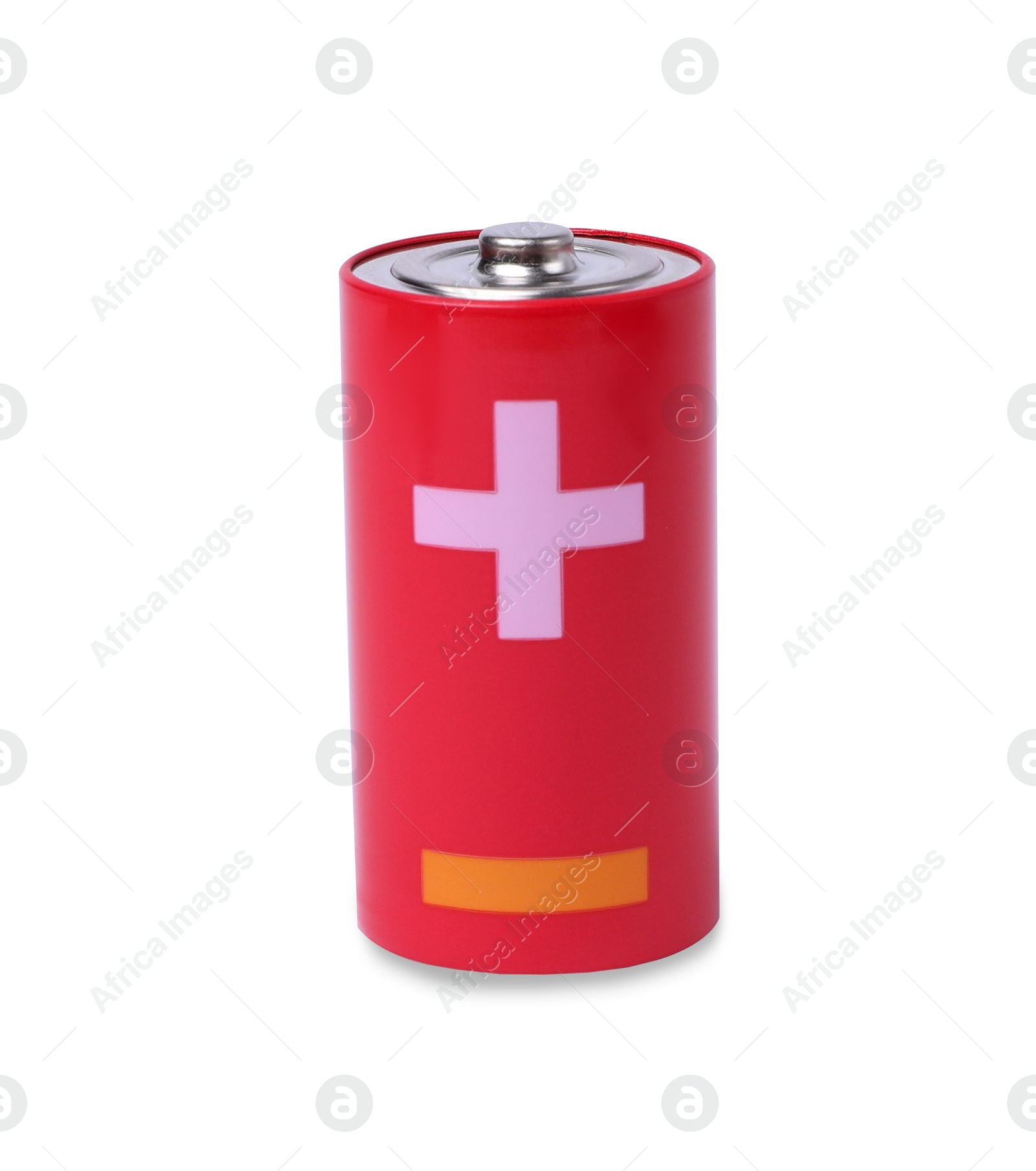 Photo of New C size battery isolated on white