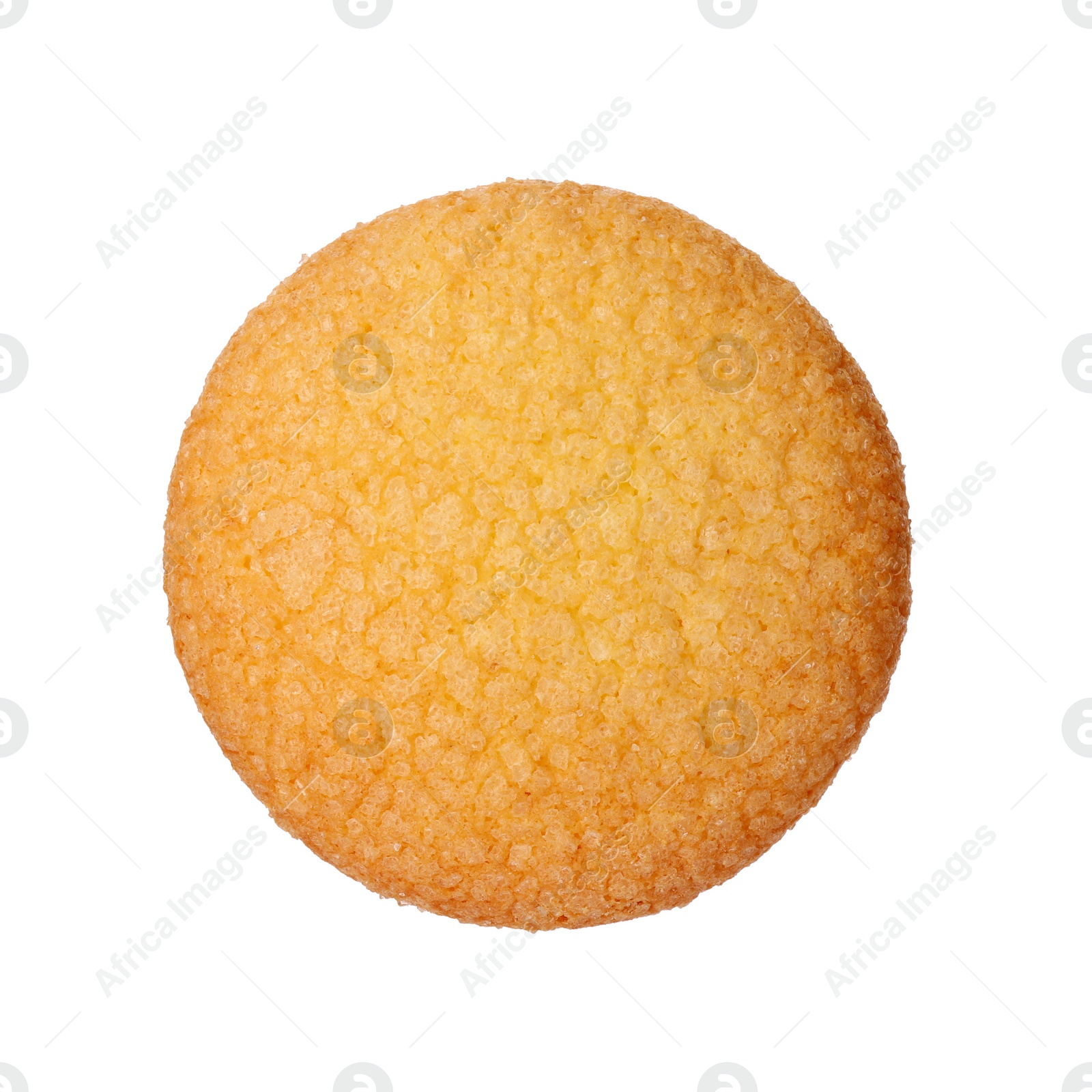 Photo of One tasty Danish butter cookie isolated on white