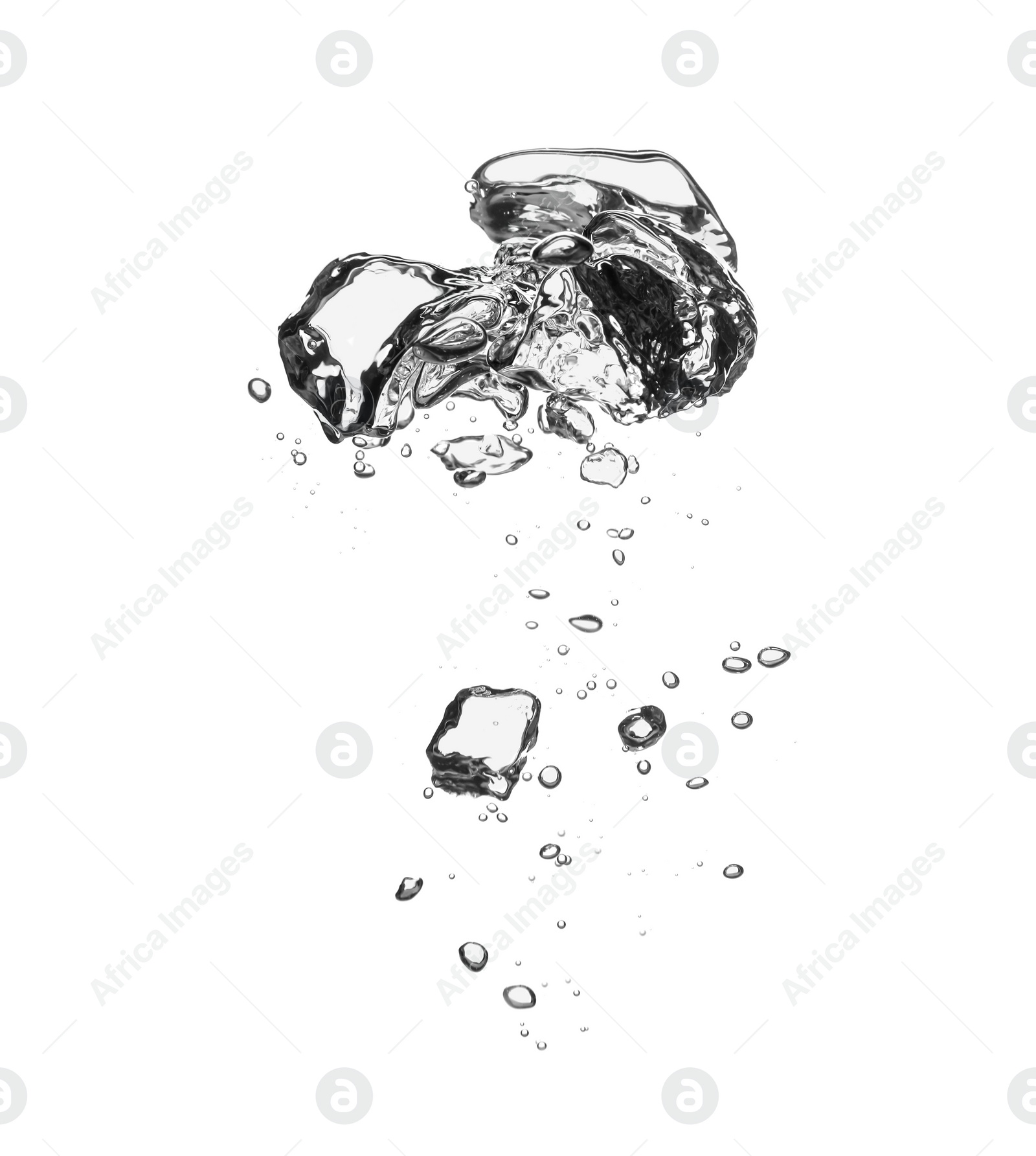 Photo of Air bubbles in water on white background