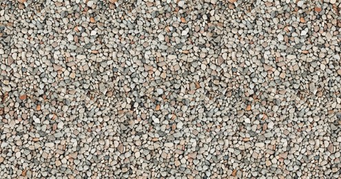 Pile of different stones as background, top view. Banner design