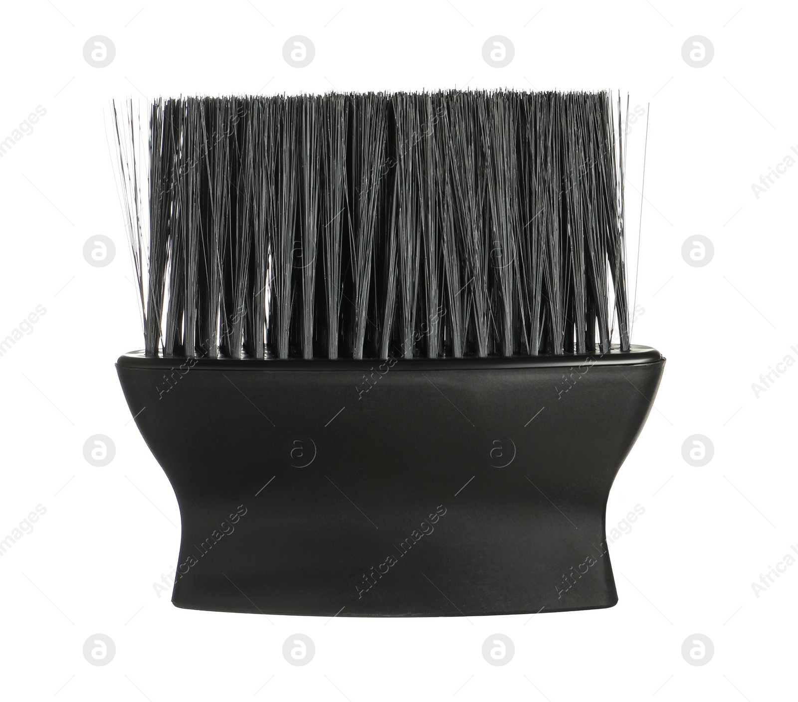 Photo of Hairdresser tool. Black neck brush isolated on white