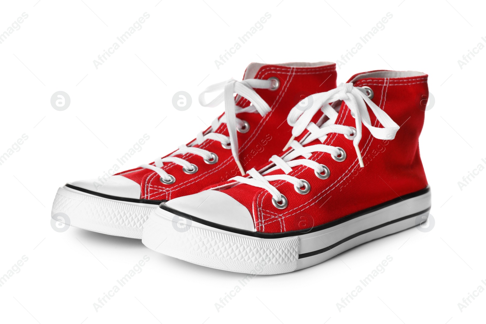 Photo of Pair of trendy sneakers isolated on white