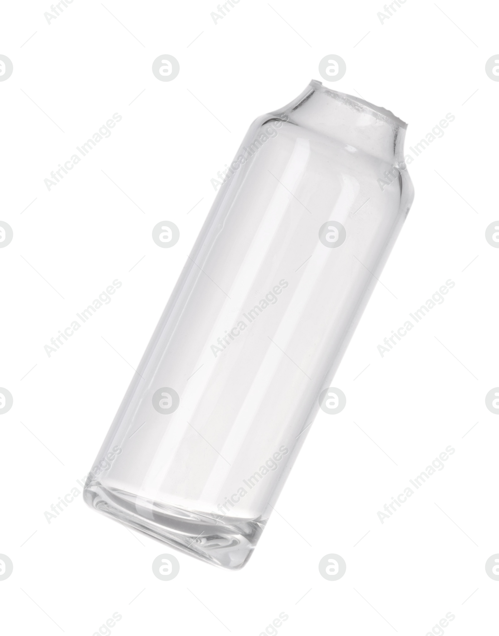 Photo of Open empty glass ampoule isolated on white