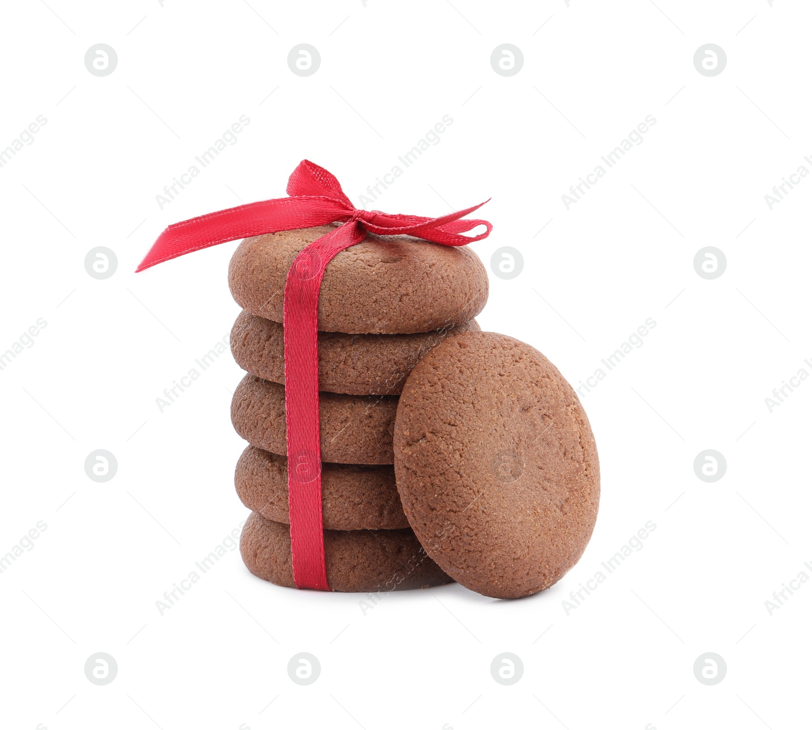 Photo of Tasty homemade chocolate cookies on white background