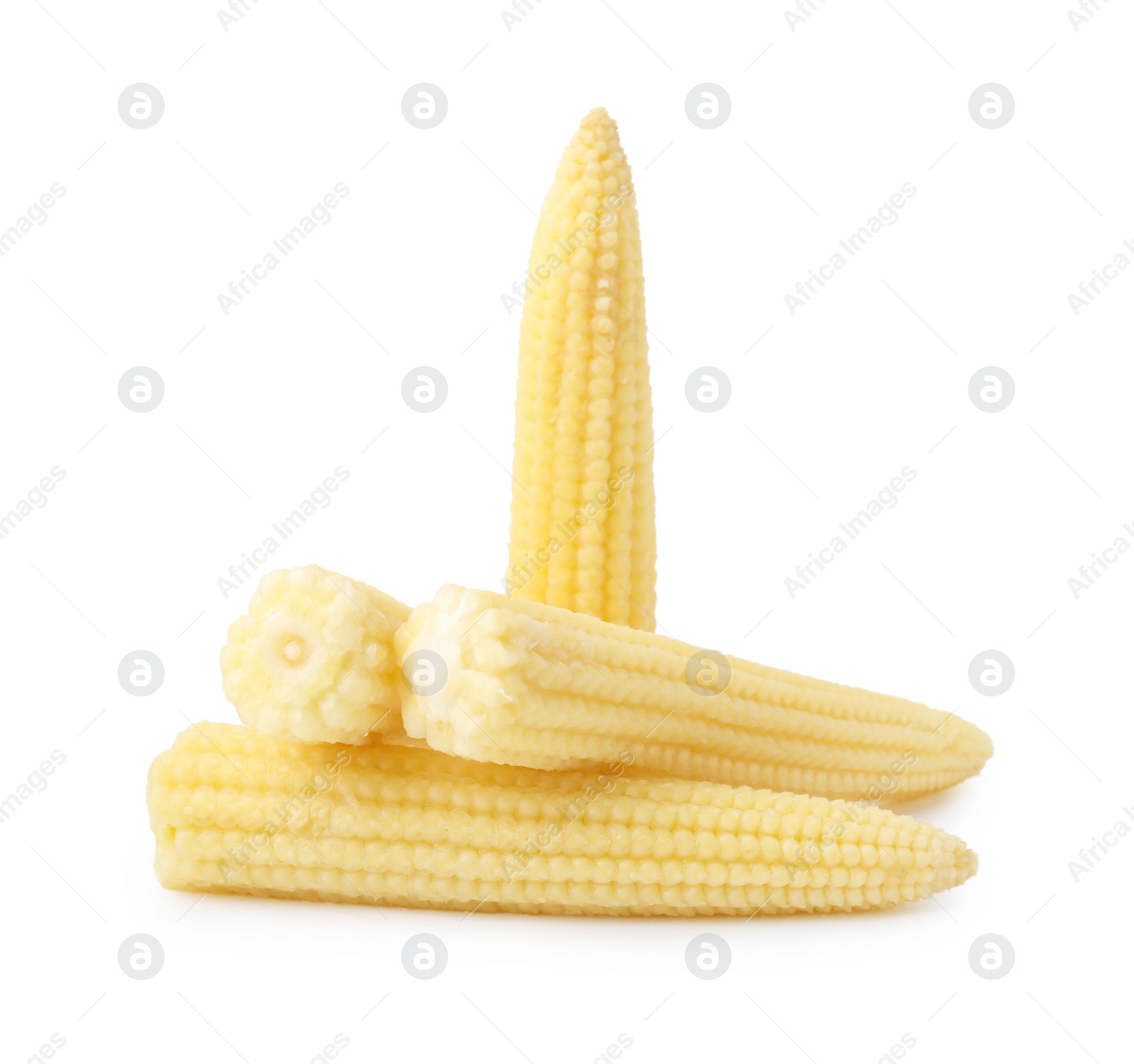 Photo of Tasty fresh baby corns isolated on white