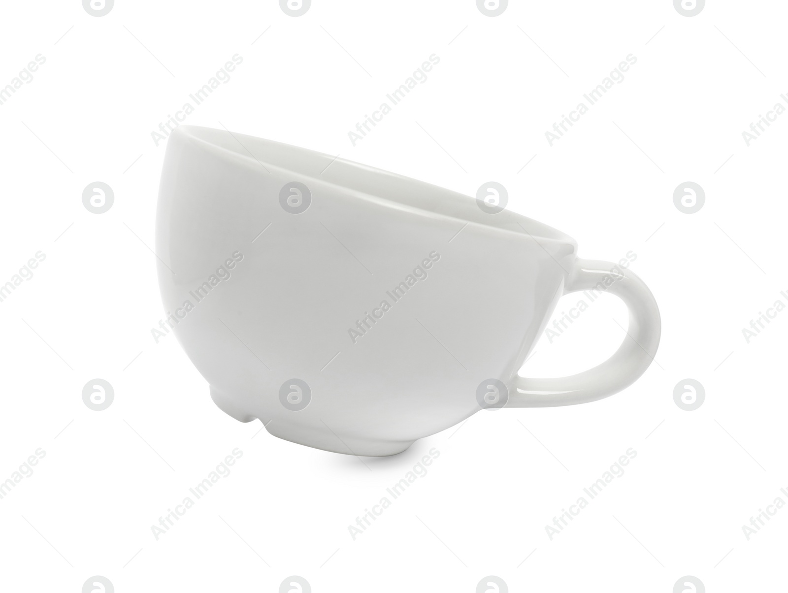 Photo of One new ceramic cup isolated on white