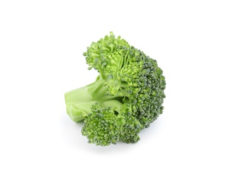 Photo of Fresh green broccoli on white background. Organic food