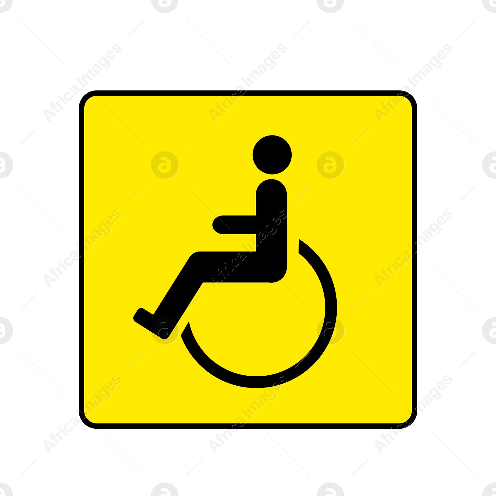 Illustration of Wheelchair symbol on white background. Disability sign, illustration