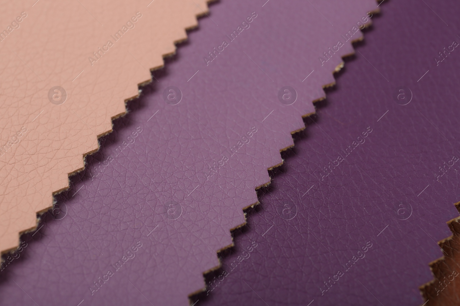 Photo of Different colorful types of leather as background, closeup view