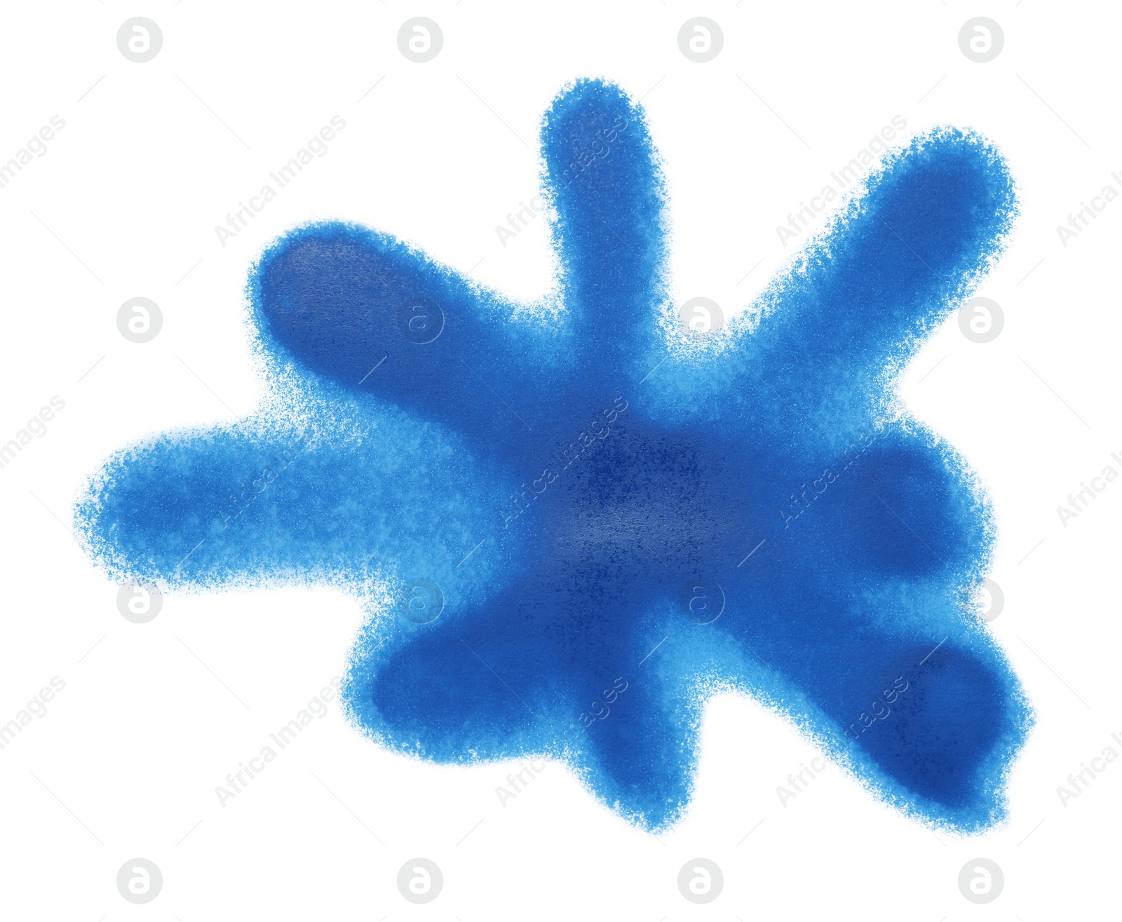 Photo of Crossed lines drawn by blue spray paint on white background