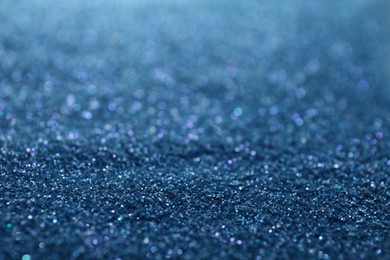 Photo of Shiny light blue glitter as background. Bokeh effect