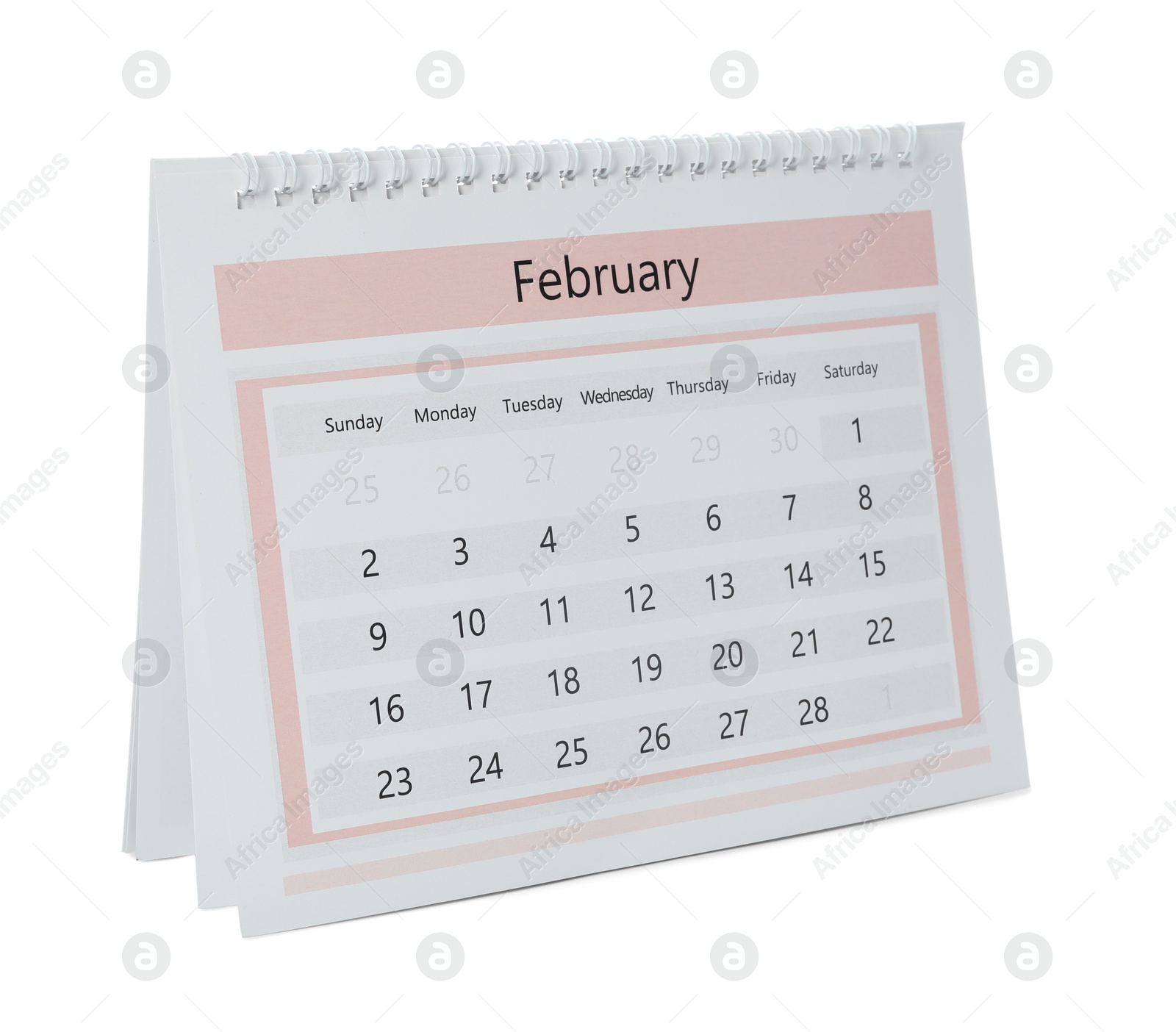 Photo of Paper calendar isolated on white. Planning concept