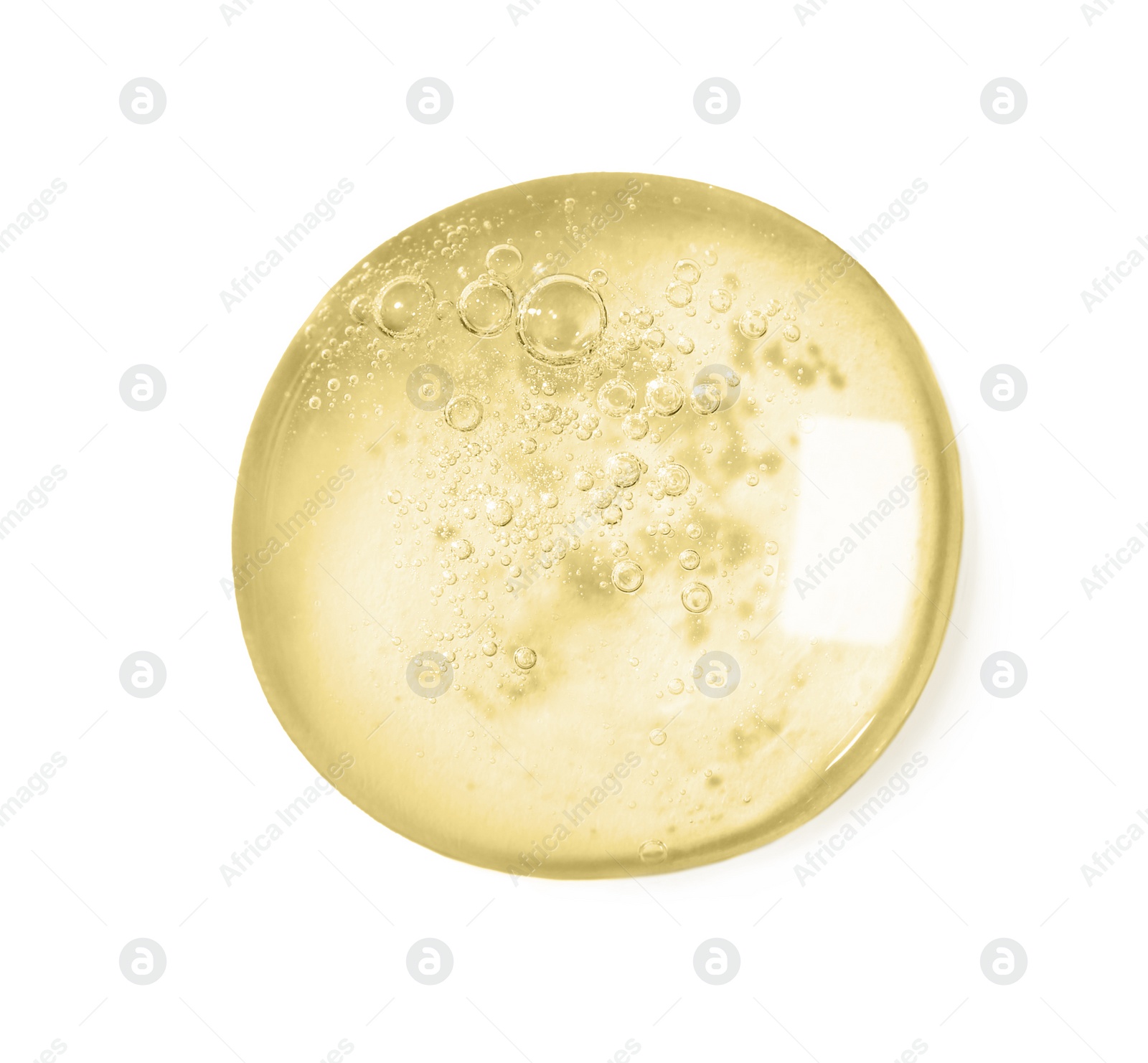 Image of Serum drop on white background, top view. Skin care product