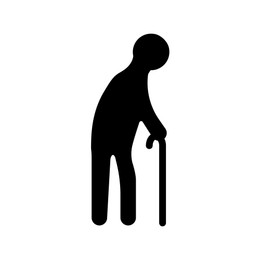 Illustration of Elderly man on white background, illustration. Retirement concept