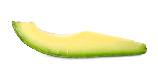 Slice of raw avocado isolated on white