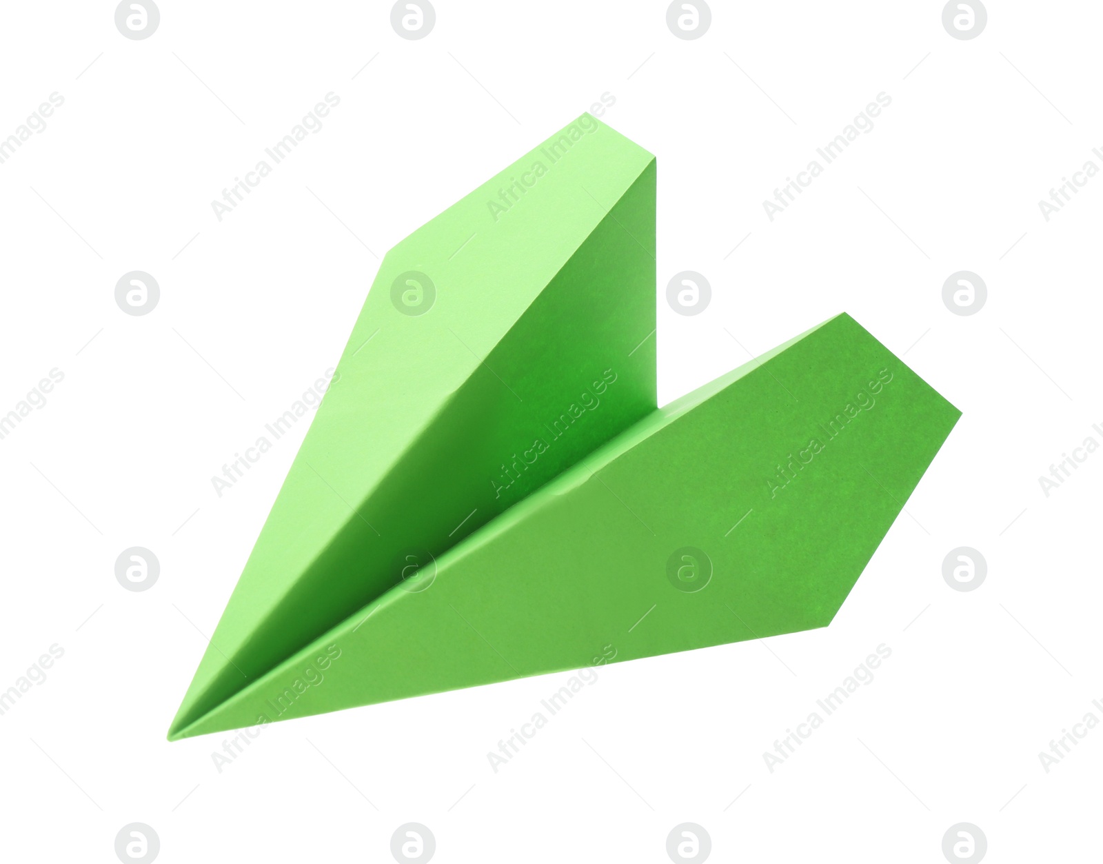 Photo of Handmade green paper plane isolated on white