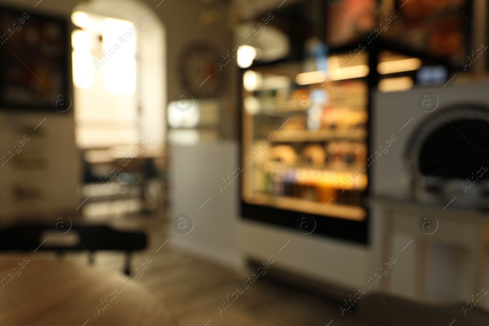 Photo of Blurred view of stylish modern cafe interior