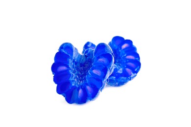 Fresh tasty blue raspberry on white background