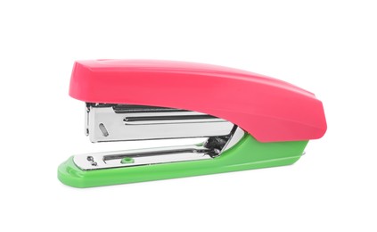 One new bright stapler isolated on white