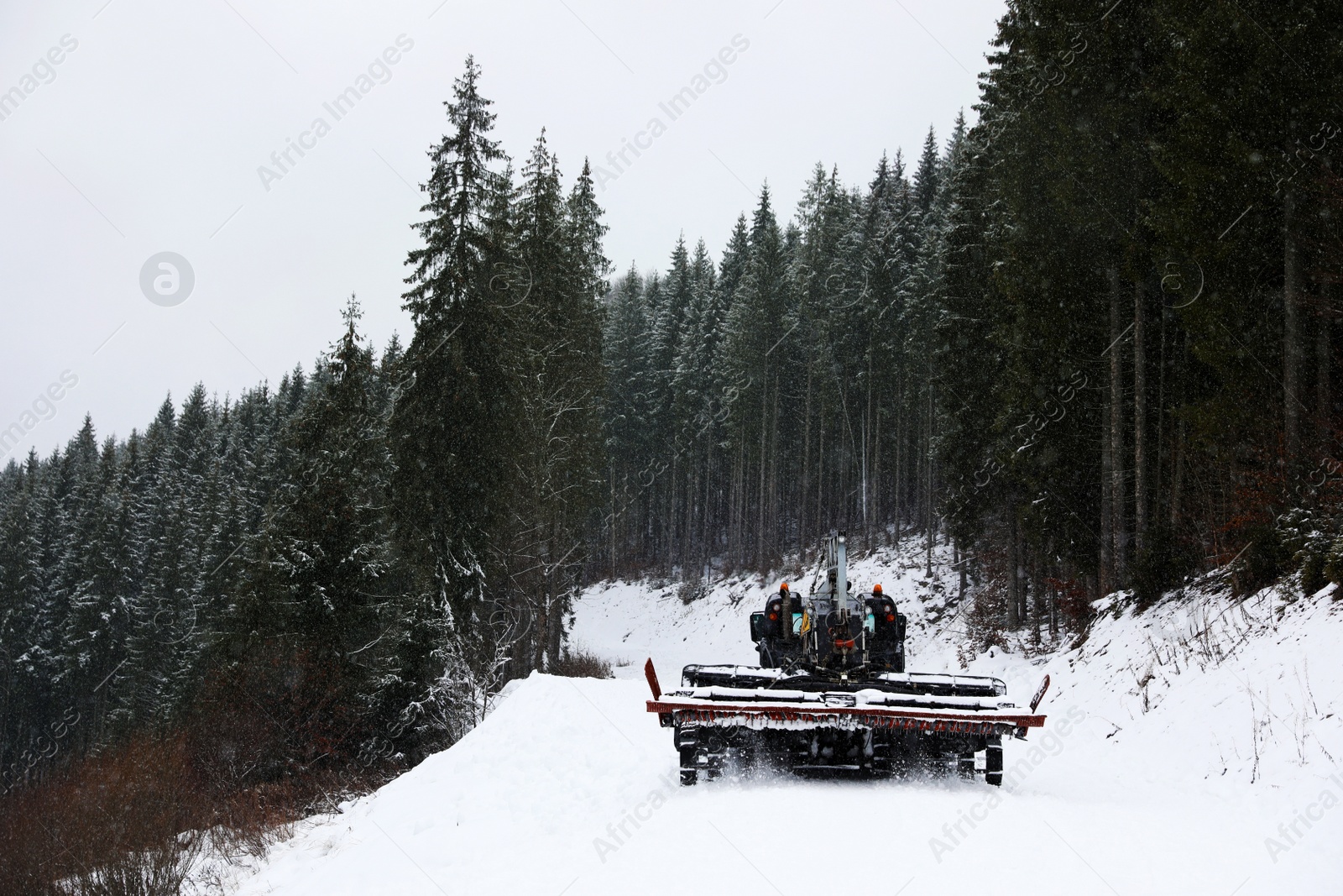 Photo of New modern snow plow at mountain resort