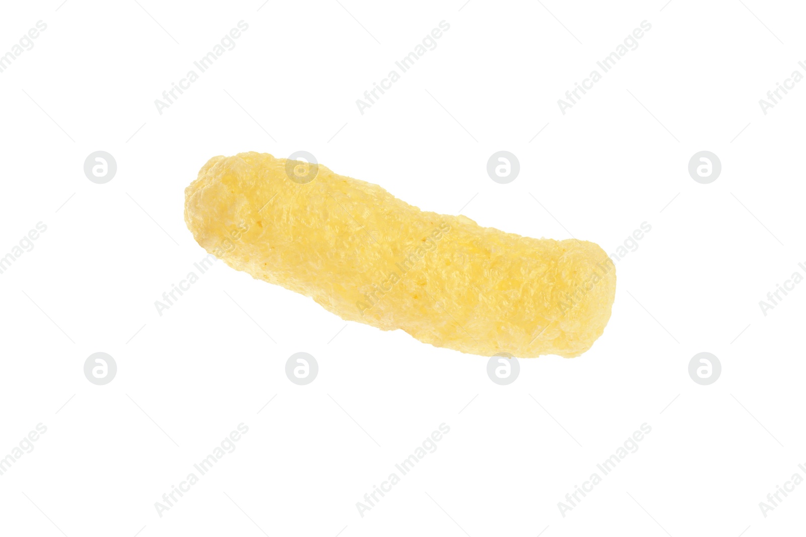 Photo of One tasty corn puff isolated on white