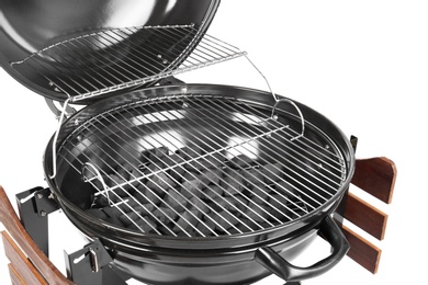 Photo of New modern barbecue grill on white background