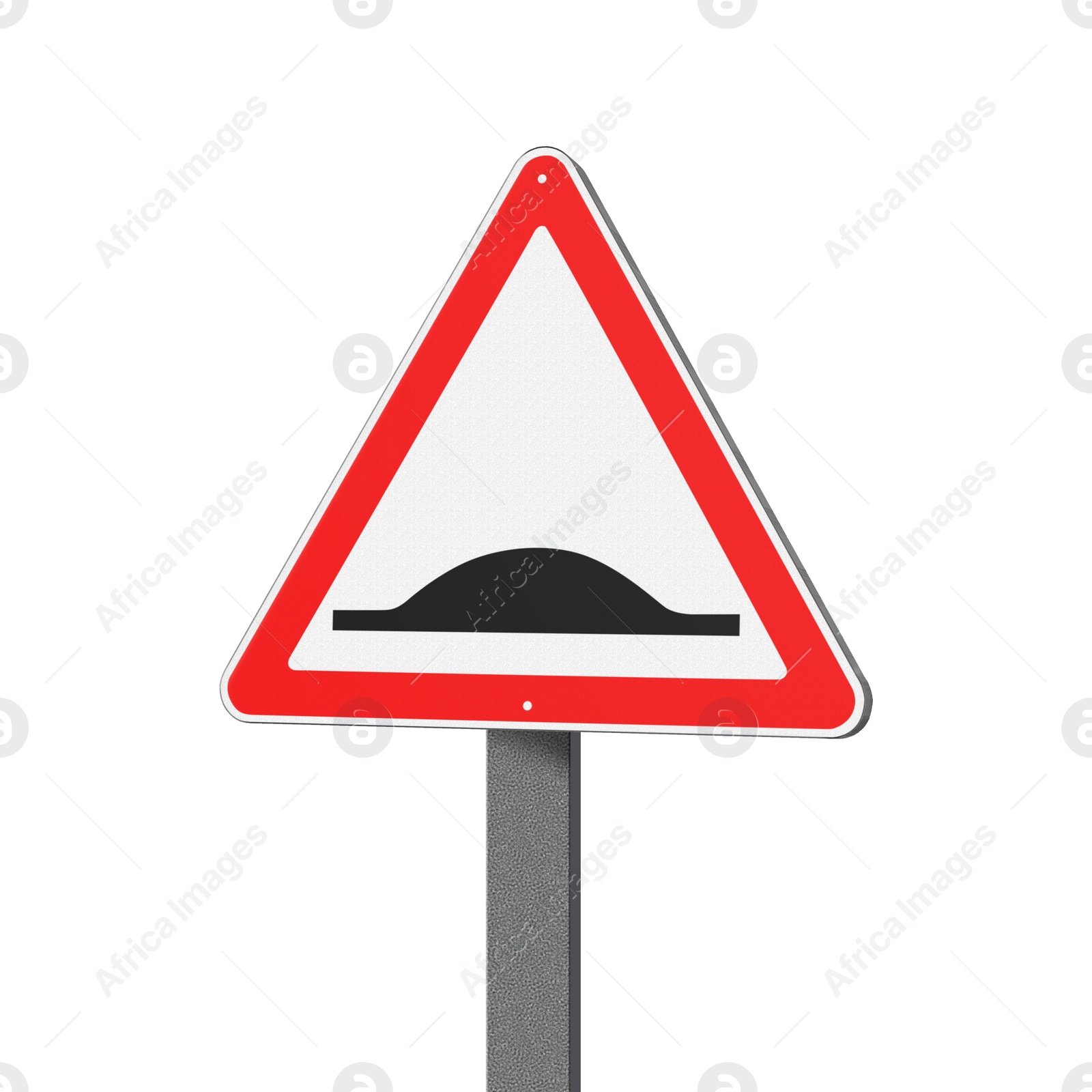 Illustration of Road sign Speed Bump isolated on white, illustration