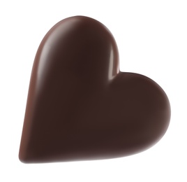 Beautiful heart shaped chocolate candy isolated on white