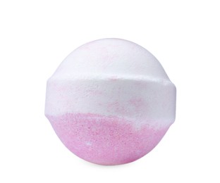 Photo of One colorful bath bomb isolated on white