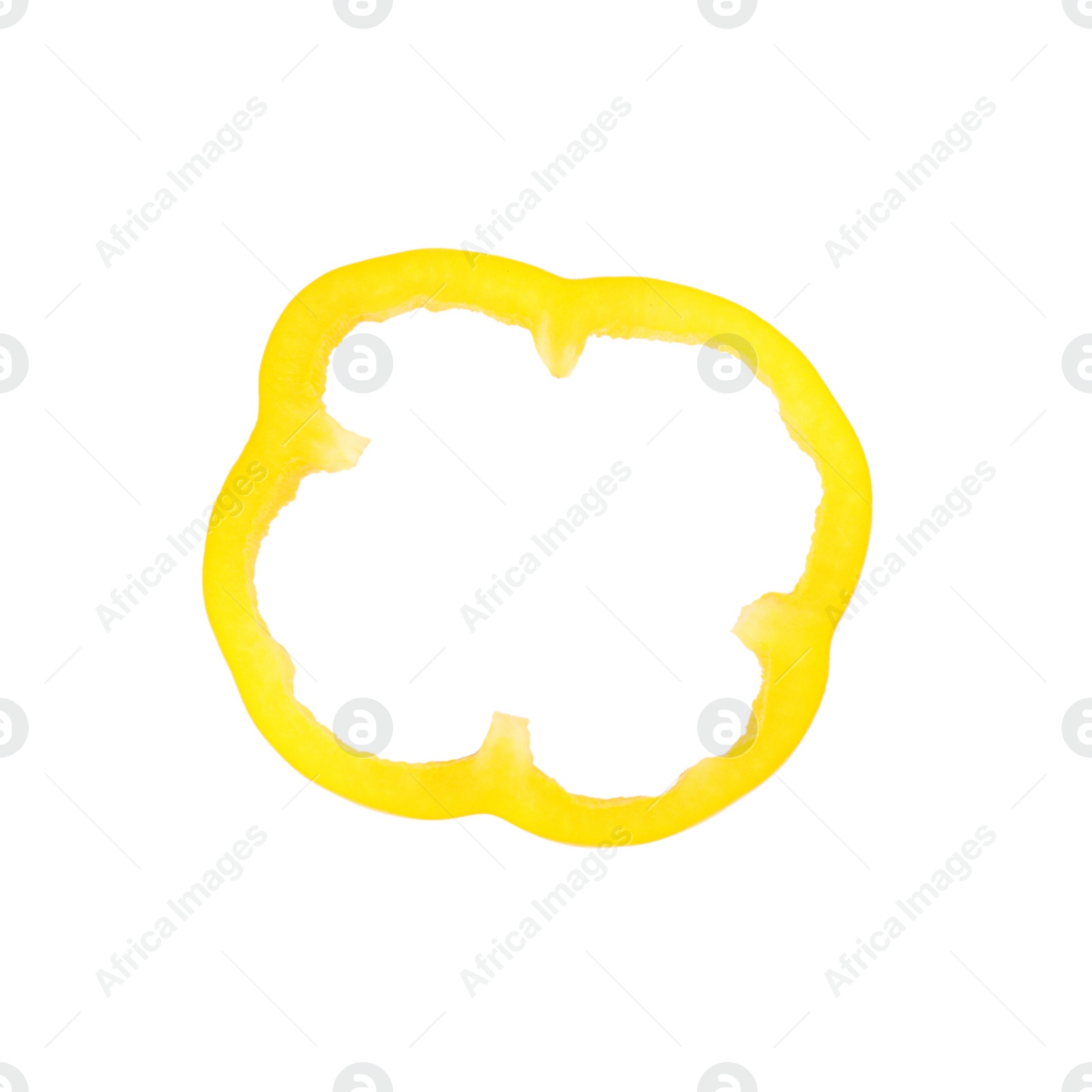 Photo of Ring of yellow bell pepper isolated on white