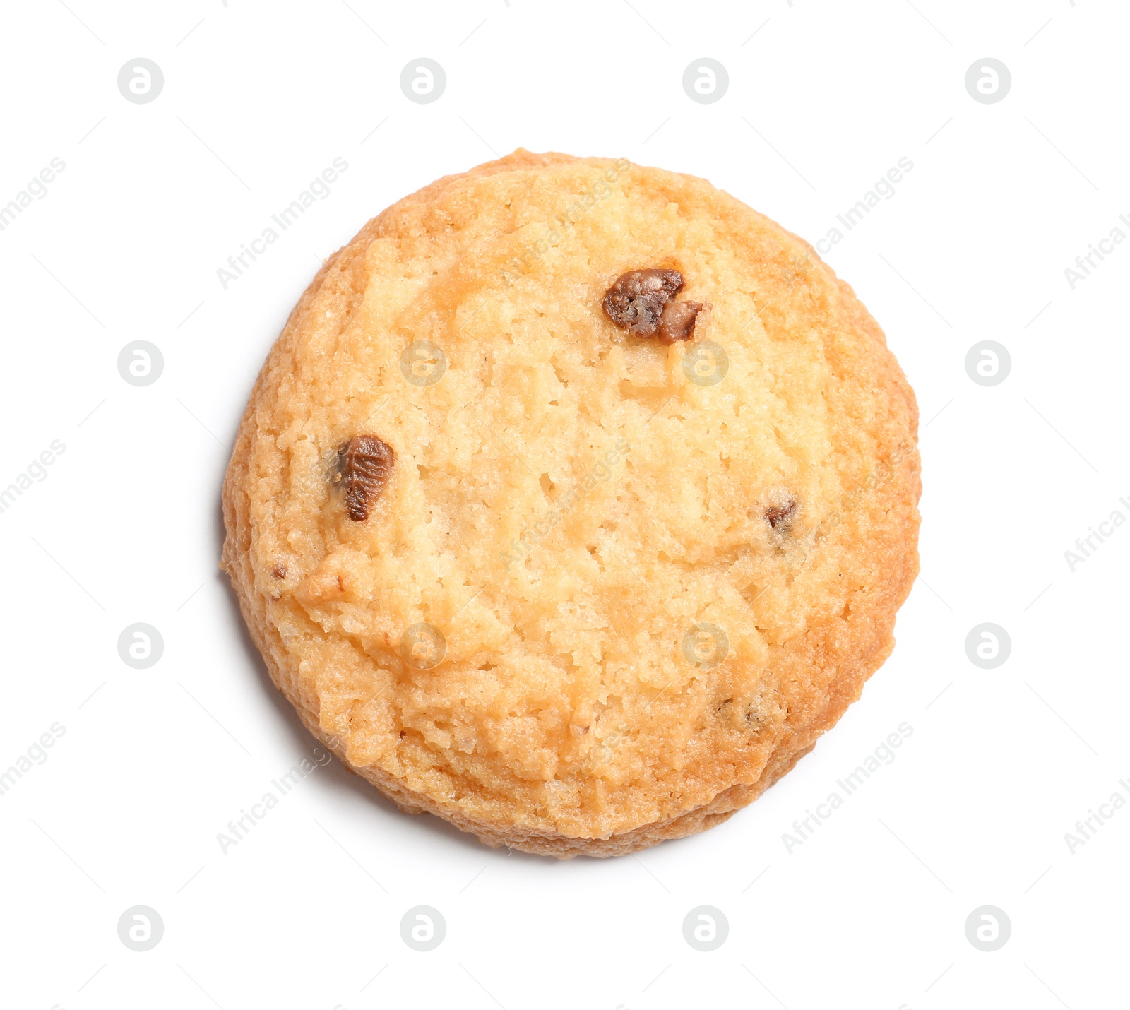 Photo of Tasty Danish butter cookie isolated on white, top view