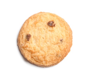 Tasty Danish butter cookie isolated on white, top view