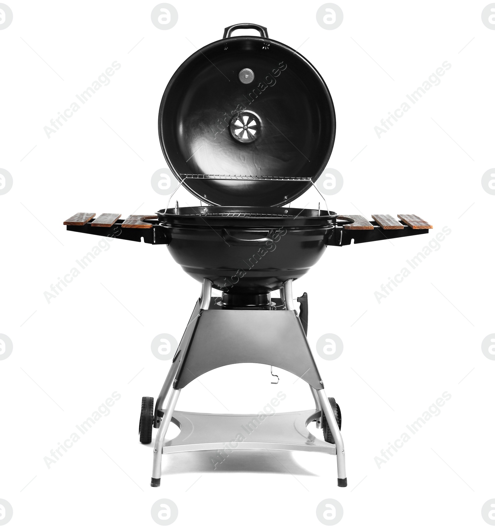 Photo of New modern barbecue grill on white background