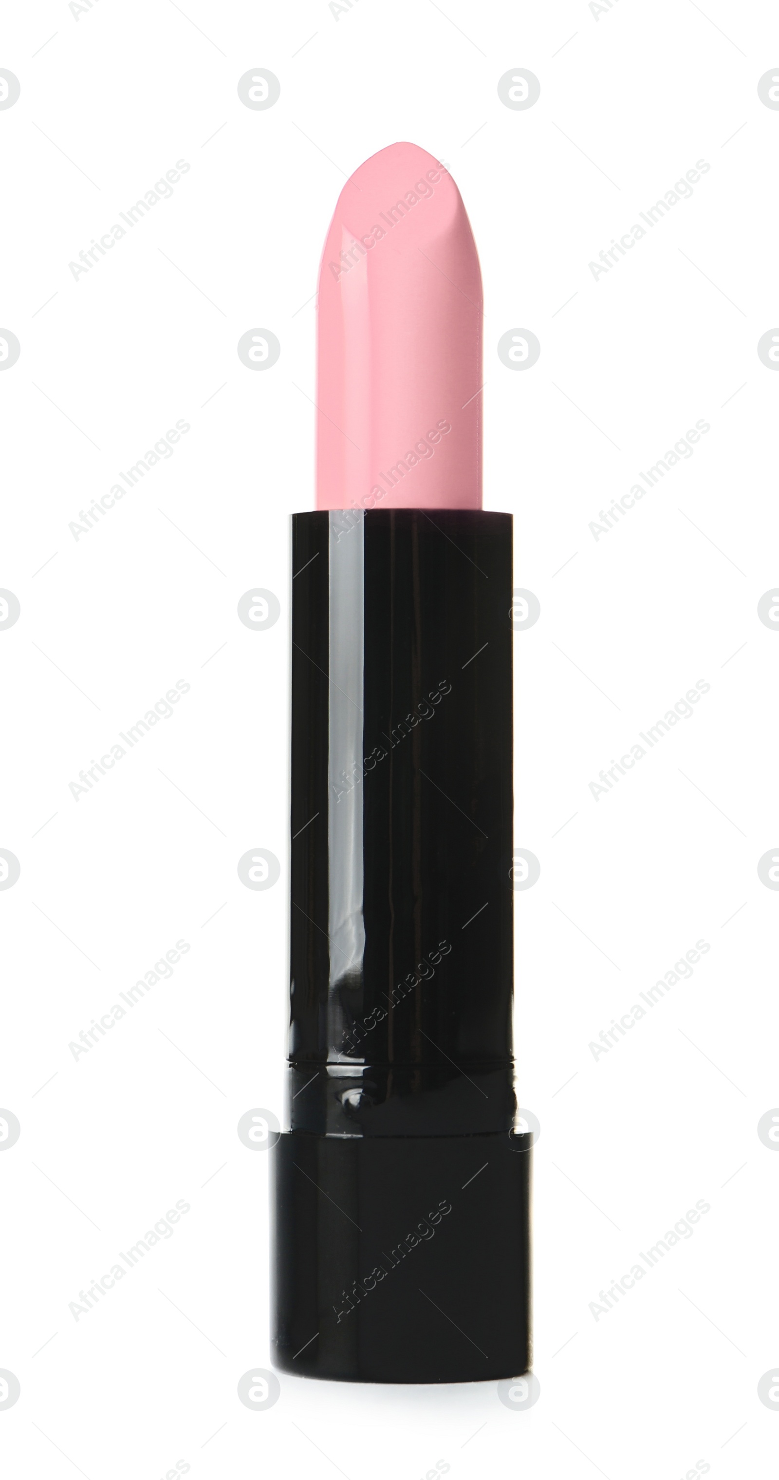 Image of Pink lipstick on white background. Professional makeup product