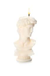 Beautiful David bust candle isolated on white