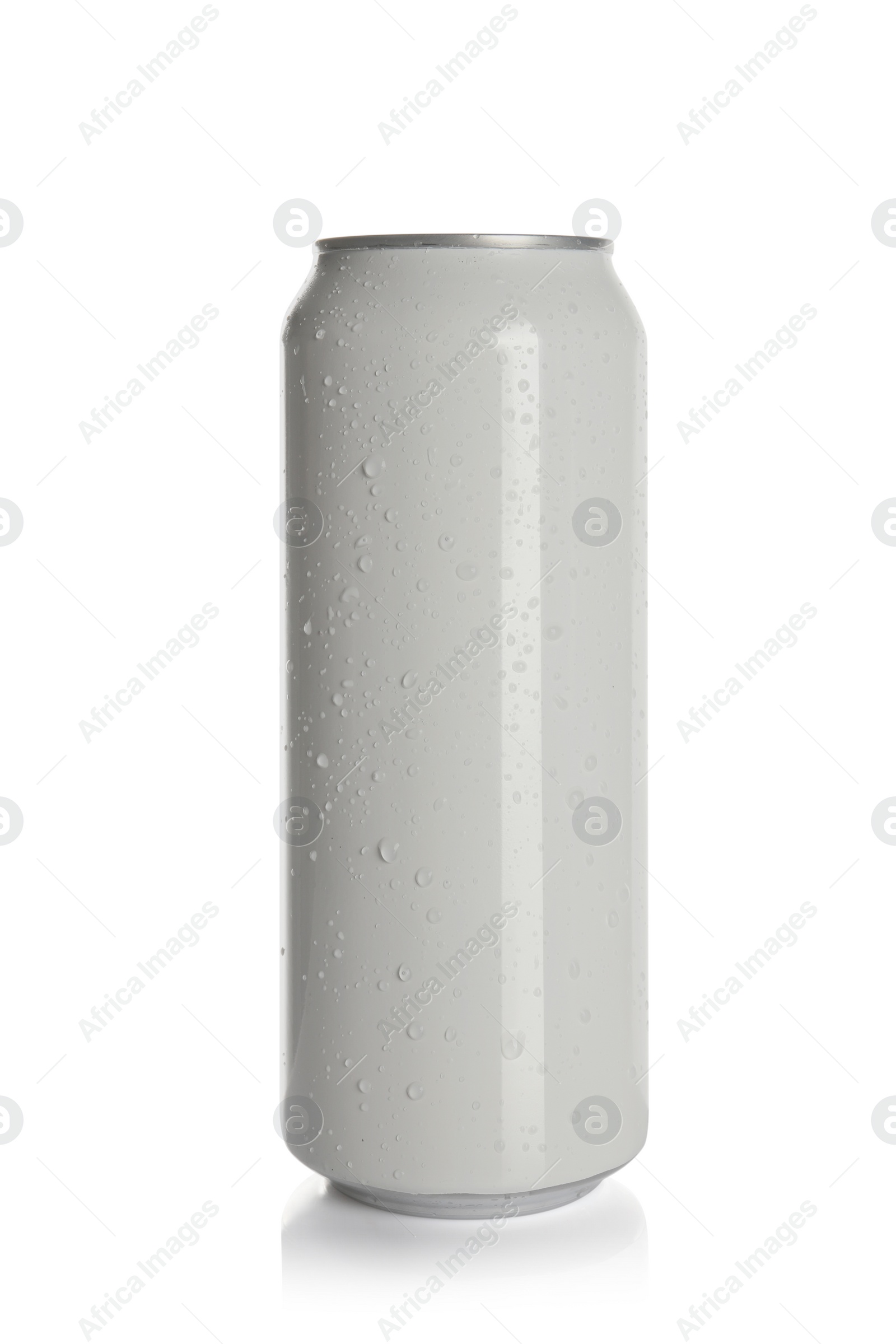 Photo of Aluminum can with drink isolated on white