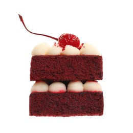 Photo of Delicious red velvet cake isolated on white
