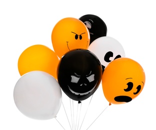 Color balloons for Halloween party on white background