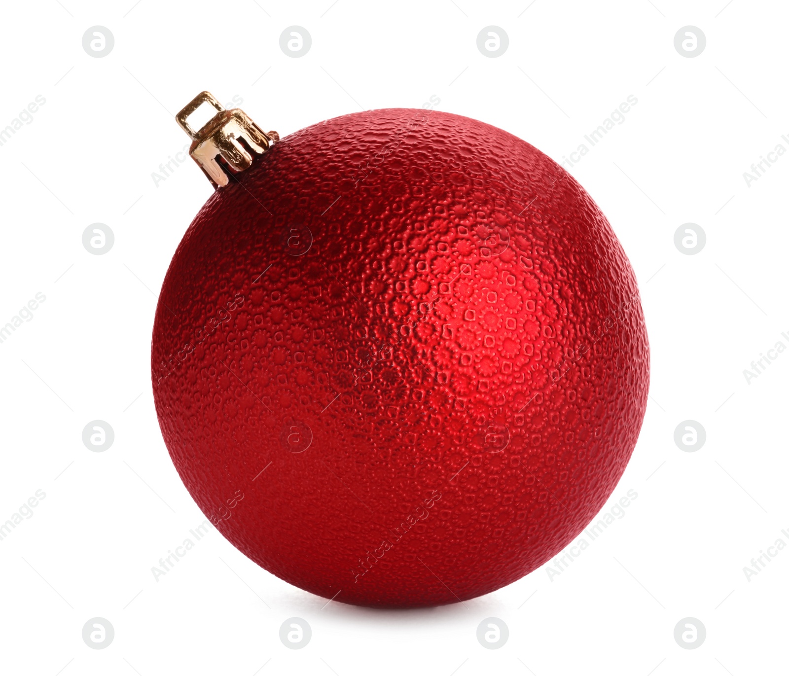 Photo of Beautiful red Christmas ball isolated on white