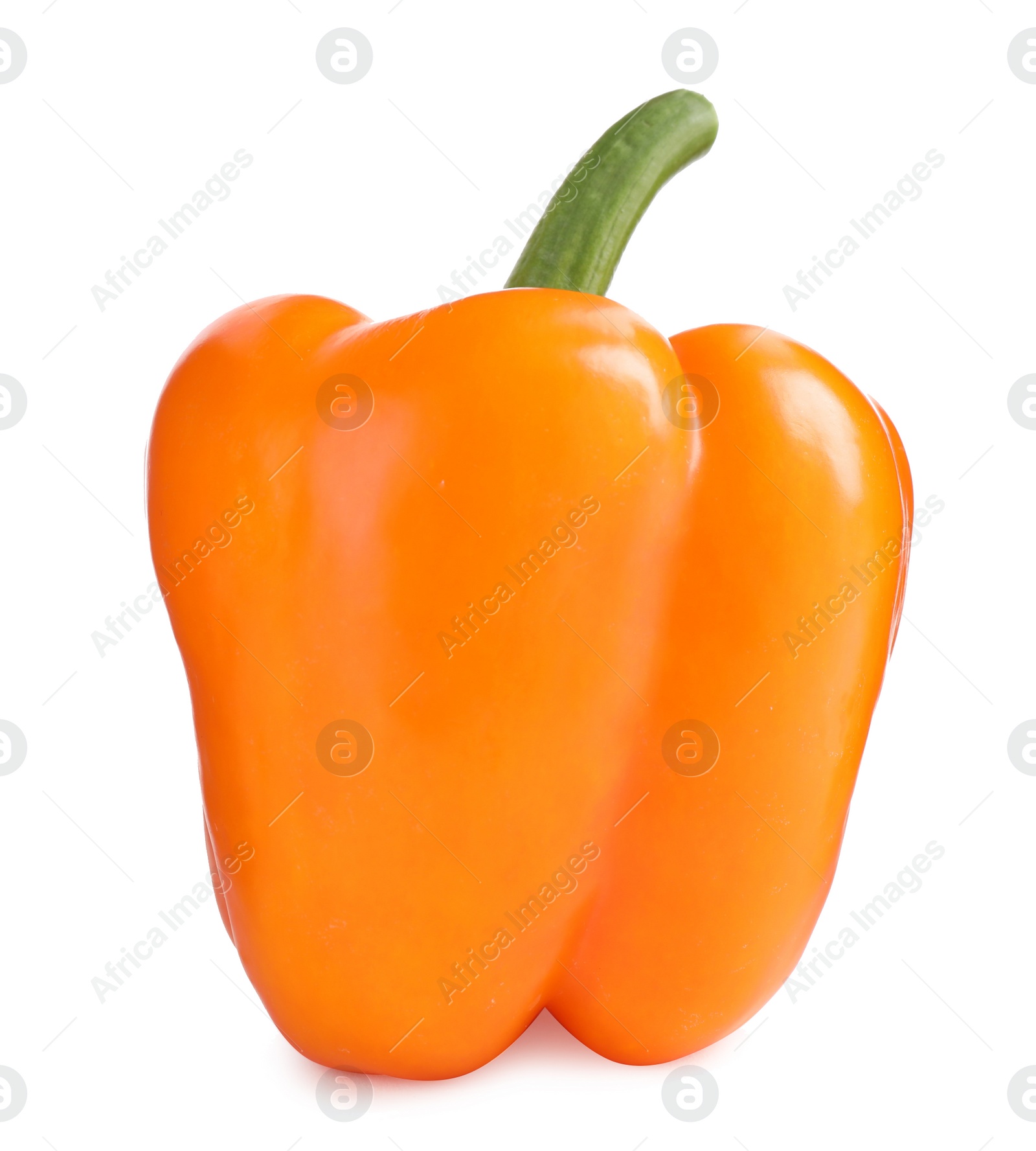 Photo of Ripe orange bell pepper isolated on white