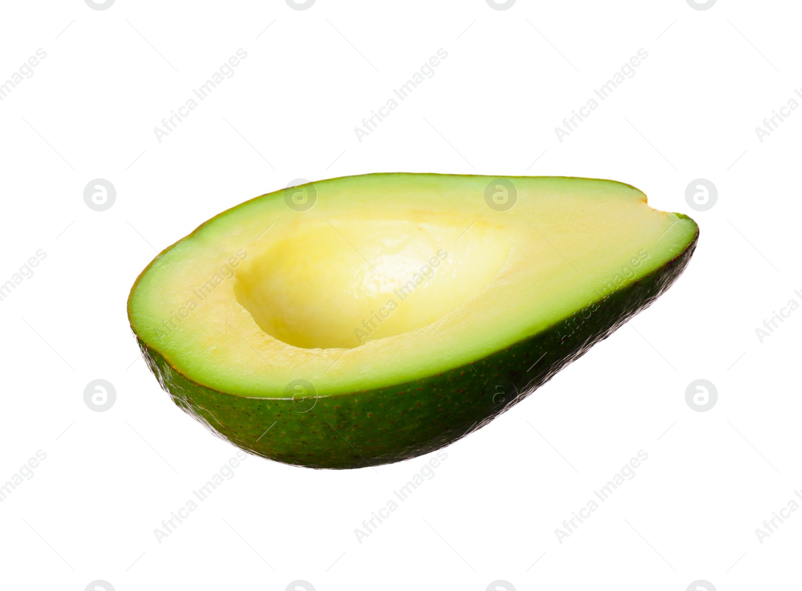 Photo of Half of ripe avocado isolated on white