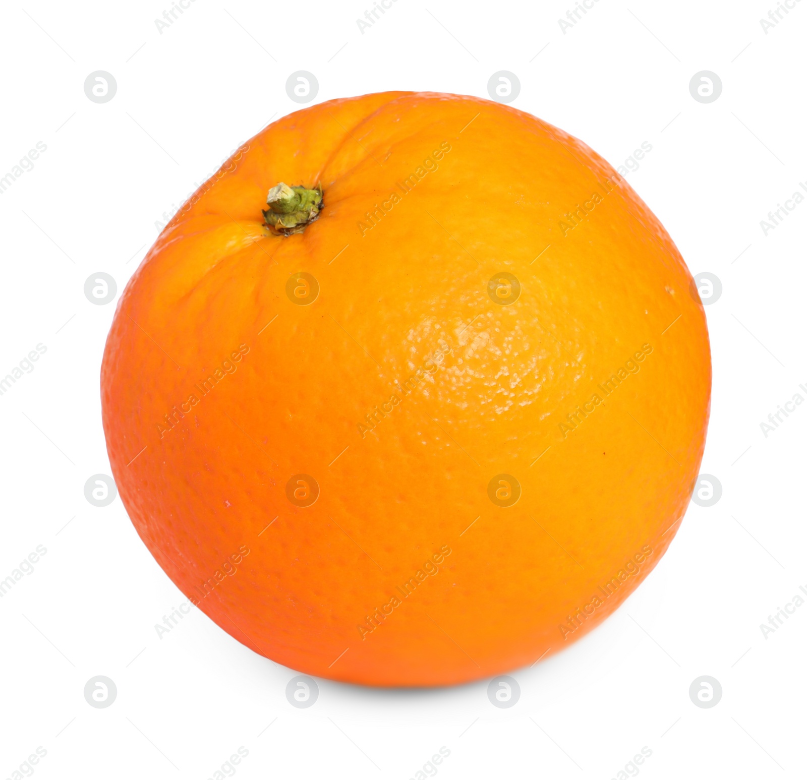 Photo of Citrus fruit. One fresh orange isolated on white