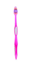 Color toothbrush on white background. Dental care